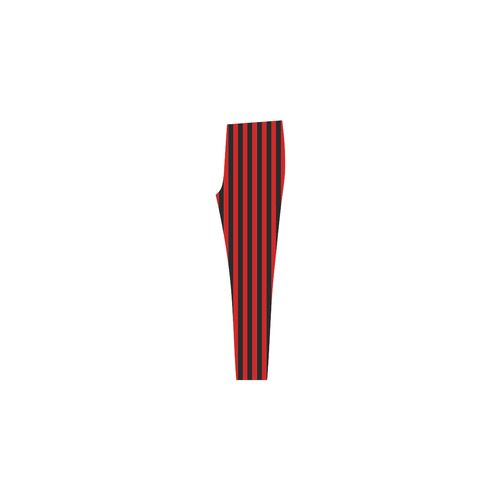 Red and Black Stripes Cassandra Women's Leggings (Model L01)