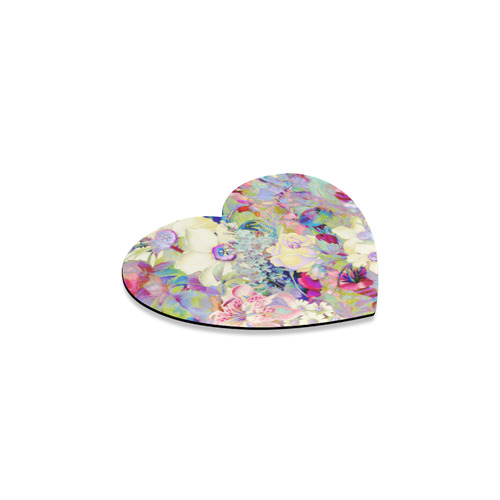 summery floral Heart Coaster