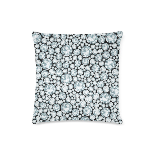 Luxurious white Diamond Pattern Custom Zippered Pillow Case 16"x16" (one side)