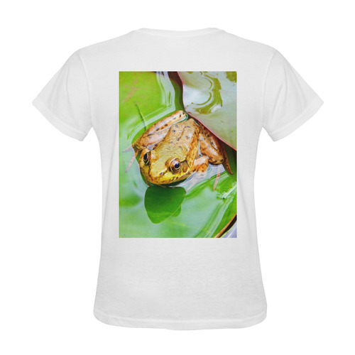 Frog on a Lily-pad Sunny Women's T-shirt (Model T05)