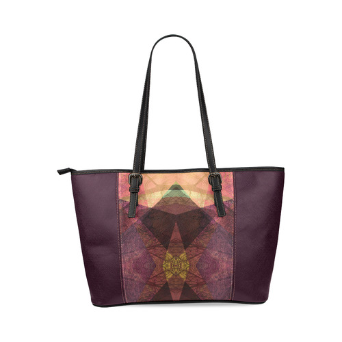 Purple Pink PATTERN GARDEN NO5C-Design-8_ Leather Tote Bag/Small (Model 1640)