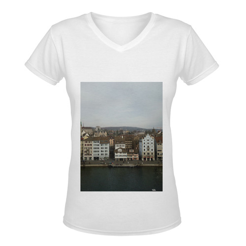 Zurich Women's Deep V-neck T-shirt (Model T19)