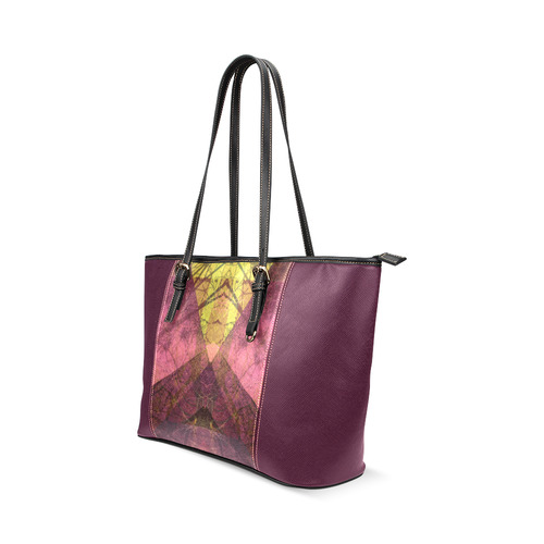 Purple Pink PATTERN GARDEN NO5C-Design-7_ Leather Tote Bag/Small (Model 1640)