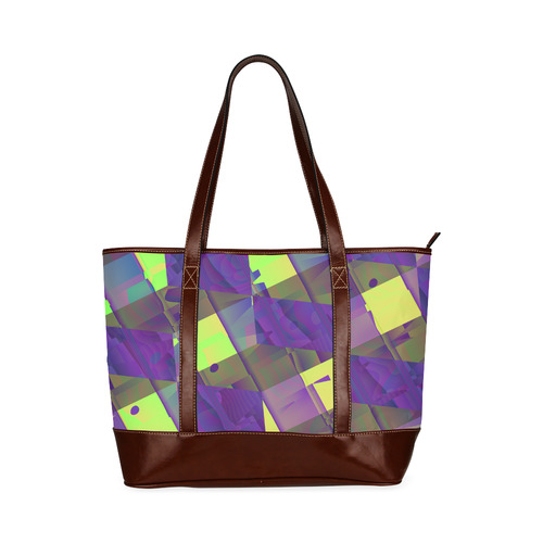 Yellow Blue and Green Colorful Abstract Tote Handbag (Model 1642)