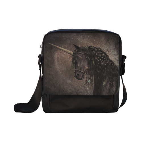Dreamy Unicorn with brown grunge background Crossbody Nylon Bags (Model 1633)