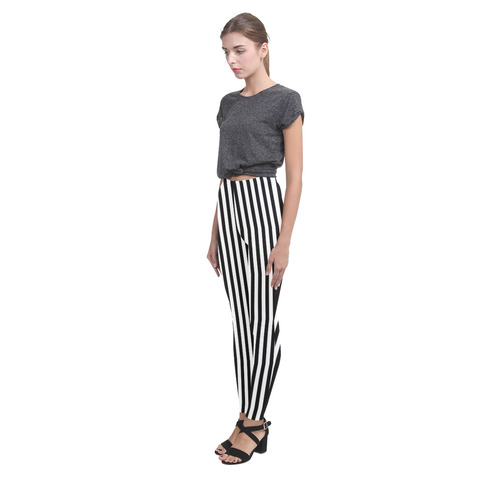 Black and White Stripes Cassandra Women's Leggings (Model L01)