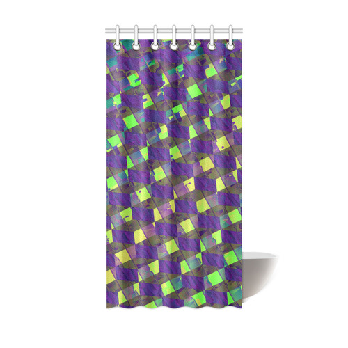 Yellow Blue and Green Colorful Abstract Shower Curtain 36"x72"