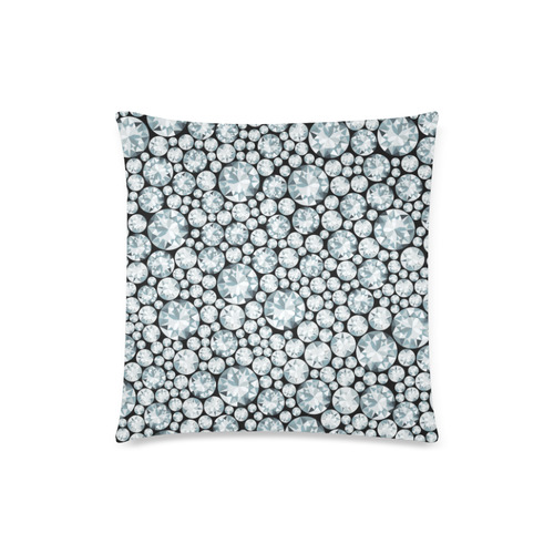 Luxurious white Diamond Pattern Custom Zippered Pillow Case 18"x18" (one side)