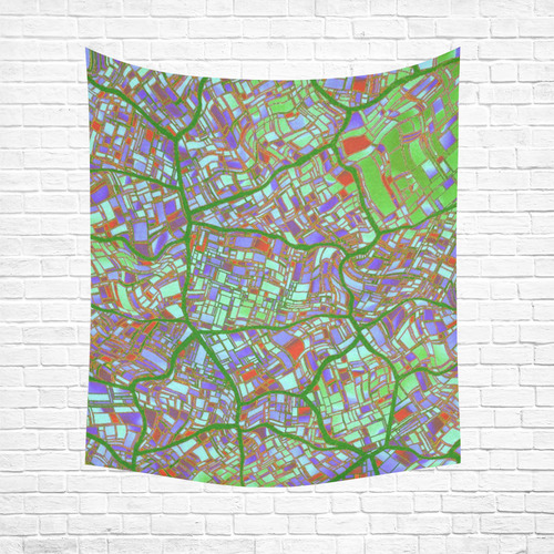 fantasy city maps 2 Cotton Linen Wall Tapestry 51"x 60"