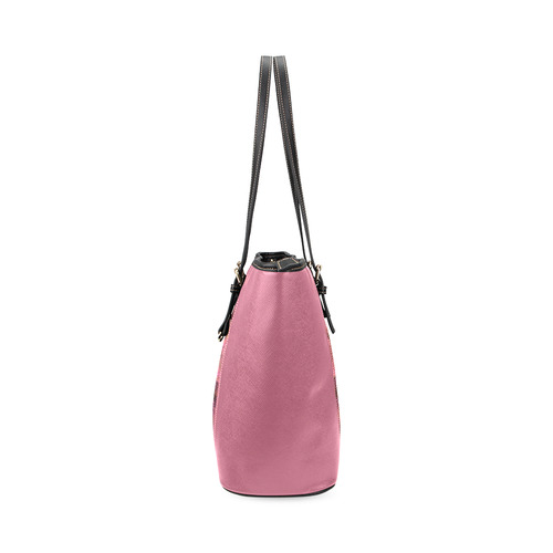 Pink Purple PATTERN GARDEN NO6-Design-9_ Leather Tote Bag/Small (Model 1640)