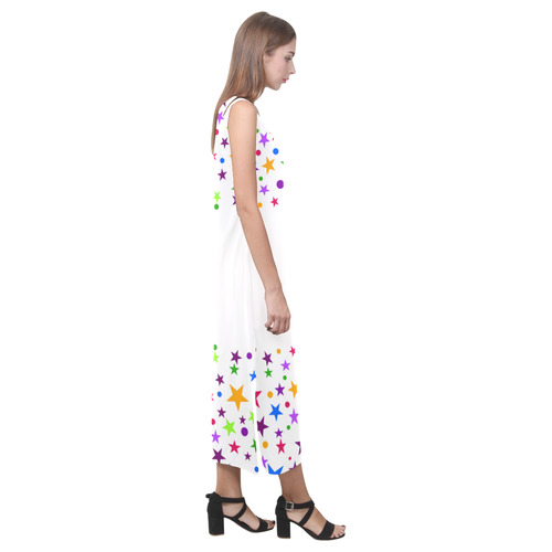 Colorful stars Phaedra Sleeveless Open Fork Long Dress (Model D08)