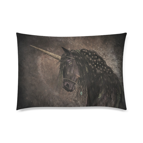 Dreamy Unicorn with brown grunge background Custom Zippered Pillow Case 20"x30"(Twin Sides)