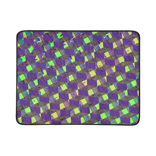 Yellow Blue and Green Colorful Abstract Beach Mat 78"x 60"