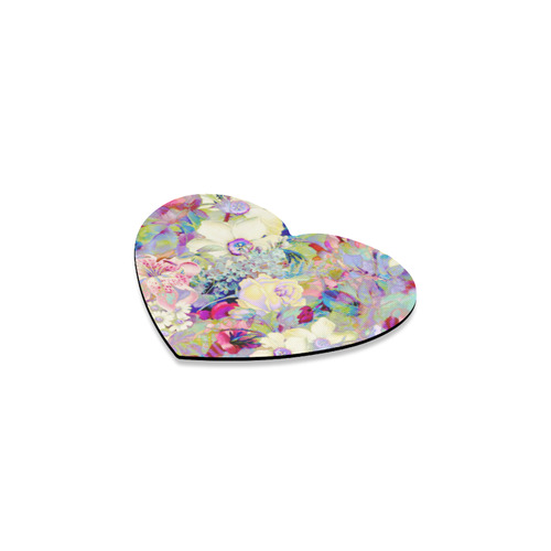 summery floral Heart Coaster