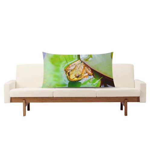 Frog on a Lily-pad Rectangle Pillow Case 20"x36"(Twin Sides)