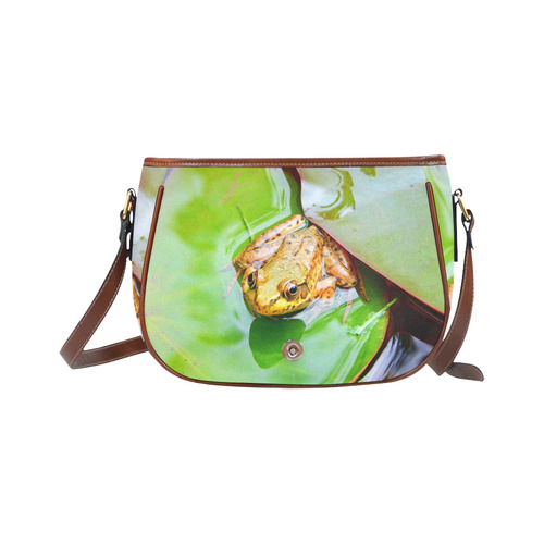 Frog on a Lily-pad Saddle Bag/Small (Model 1649) Full Customization