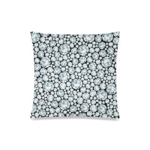 Luxurious white Diamond Pattern Custom Zippered Pillow Case 20"x20"(Twin Sides)