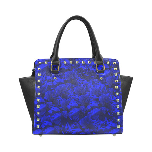 A202 Blue Peaks Abstract Rivet Shoulder Handbag (Model 1645)