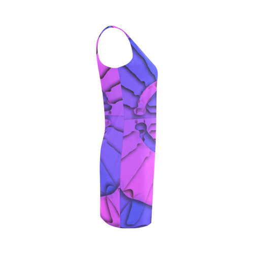 Abstract Mandala Psychedelic Shadow Pink Blue Medea Vest Dress (Model D06)