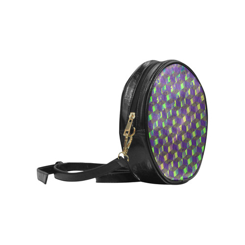 Yellow Blue Green Colorful Abstract Round Sling Bag (Model 1647)