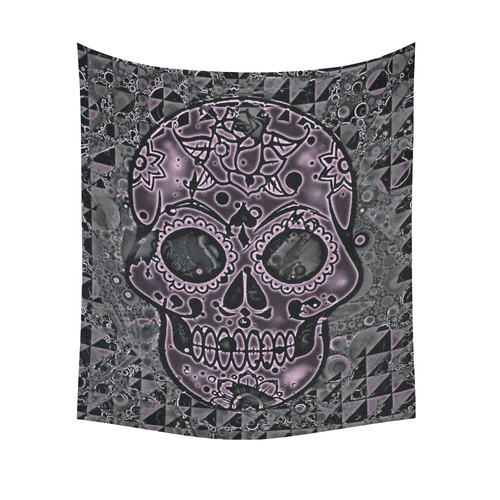 skull pink Cotton Linen Wall Tapestry 51"x 60"