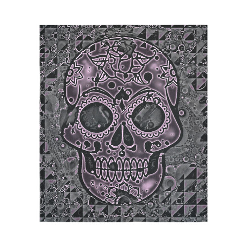 skull pink Cotton Linen Wall Tapestry 51"x 60"