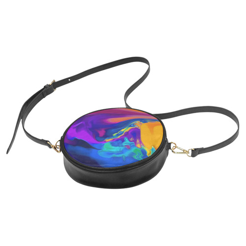 The PERFECT WAVE abstract multicolored Round Sling Bag (Model 1647)