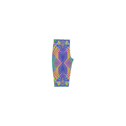 Multicolored Olympic Torches Fractal Abstract Hestia Cropped Leggings (Model L03)