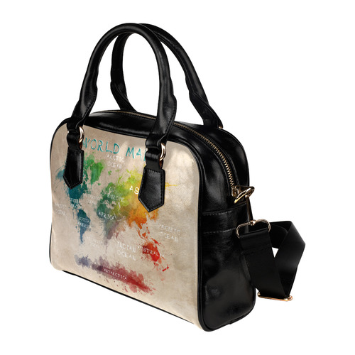 world map Shoulder Handbag (Model 1634)