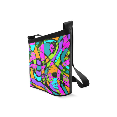 Abstract Art Squiggly Loops Multicolored Crossbody Bags (Model 1613)