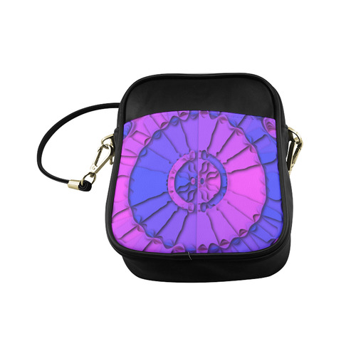 Abstract Mandala Psychedelic Shadow Pink Blue Sling Bag (Model 1627)