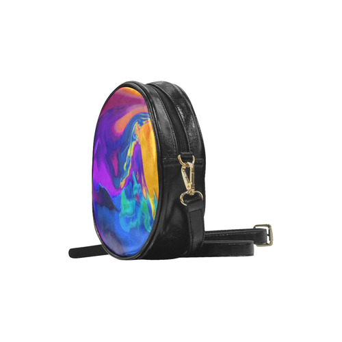 The PERFECT WAVE abstract multicolored Round Sling Bag (Model 1647)