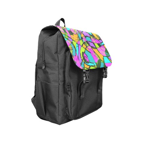 Abstract Art Squiggly Loops Multicolored Casual Shoulders Backpack (Model 1623)