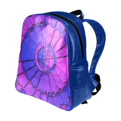 Abstract Mandala Psychedelic Shadow Pink Blue Multi-Pockets Backpack (Model 1636)