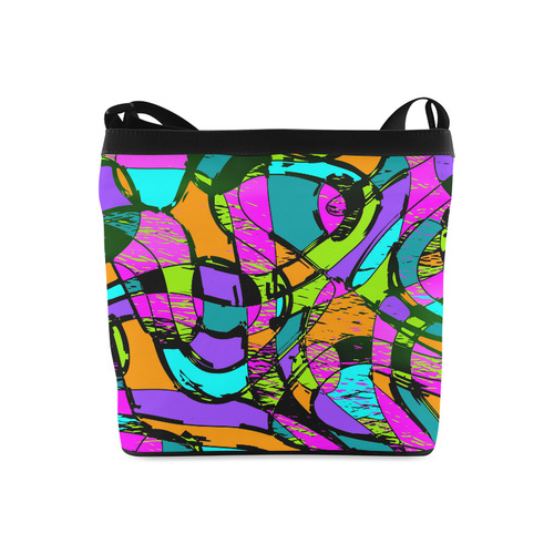 Abstract Art Squiggly Loops Multicolored Crossbody Bags (Model 1613)