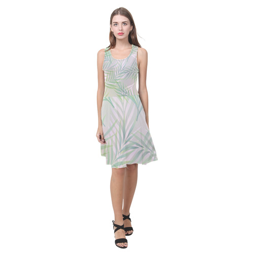 Palm Leaf Pattern Atalanta Casual Sundress(Model D04)