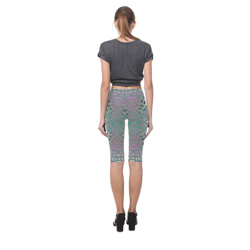 Multicolored Hologram Butterfly Fractal Abstract Hestia Cropped Leggings (Model L03)