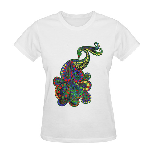 Abstract peacock drawing Sunny Women's T-shirt (Model T05)