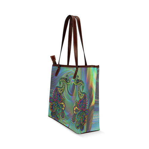 Abstract peacock drawing Shoulder Tote Bag (Model 1646)