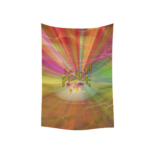 Teach Peace Cotton Linen Wall Tapestry 40"x 60"