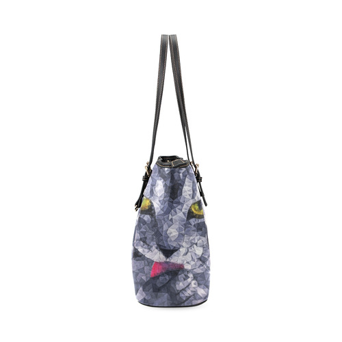 cat tongue Leather Tote Bag/Small (Model 1640)