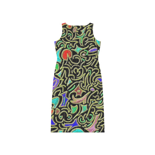 swirl retro Phaedra Sleeveless Open Fork Long Dress (Model D08)