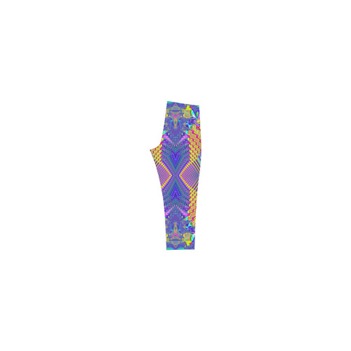 Multicolored Olympic Torches Fractal Abstract Capri Legging (Model L02)