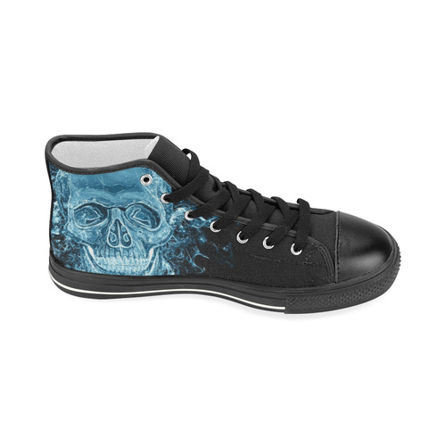 glowing skull Women's Classic High Top Canvas Shoes (Model 017)
