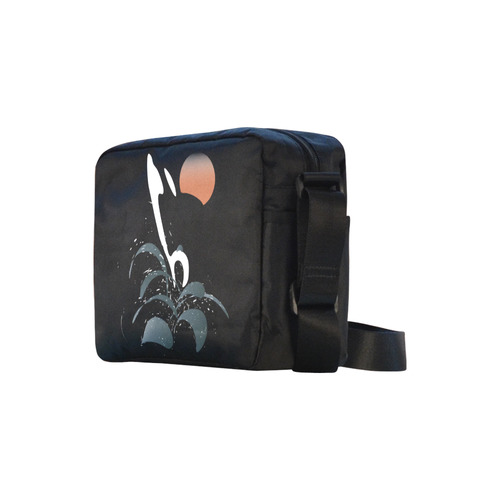 Orca illustration Classic Cross-body Nylon Bags (Model 1632)