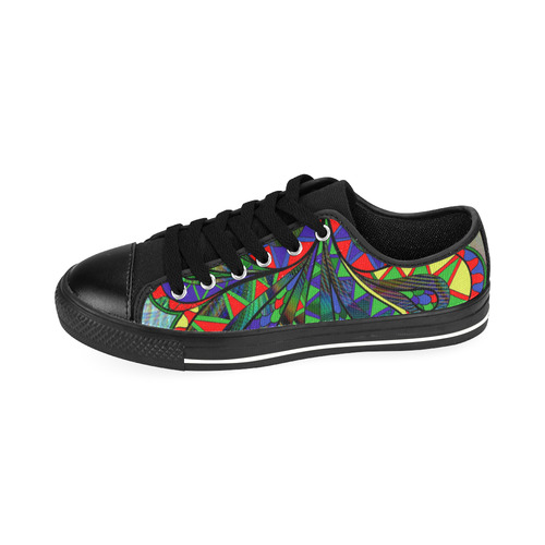abstract peacock drawing Men's Classic Canvas Shoes/Large Size (Model 018)