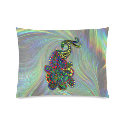 Abstract Peacock Drawing Custom Picture Pillow Case 20"x26" (one side)