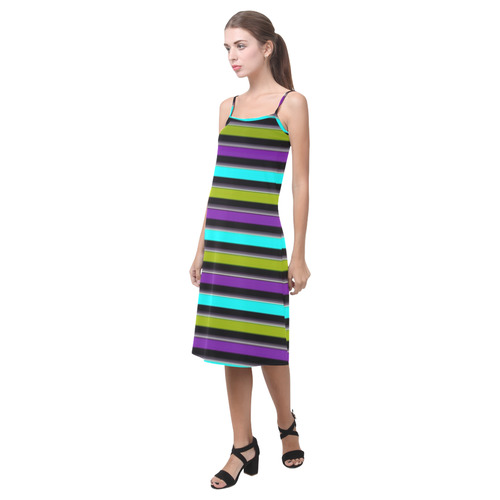 retro stripe 1 Alcestis Slip Dress (Model D05)