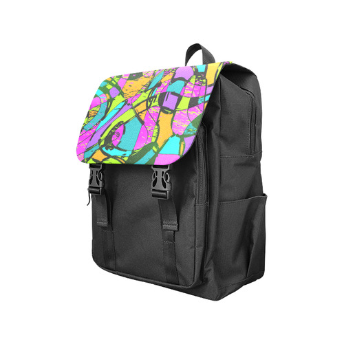 Abstract Art Squiggly Loops Multicolored Casual Shoulders Backpack (Model 1623)