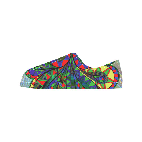 abstract peacock drawing Men's Classic Canvas Shoes/Large Size (Model 018)